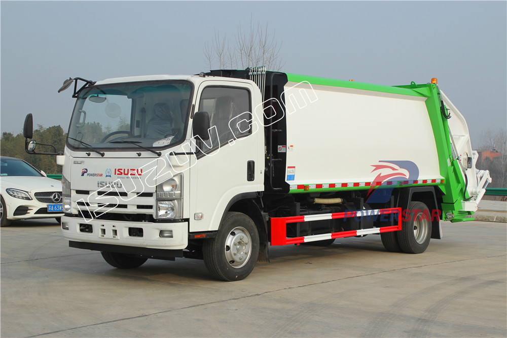 Sistema de tolva de camión compactador de basura isuzu