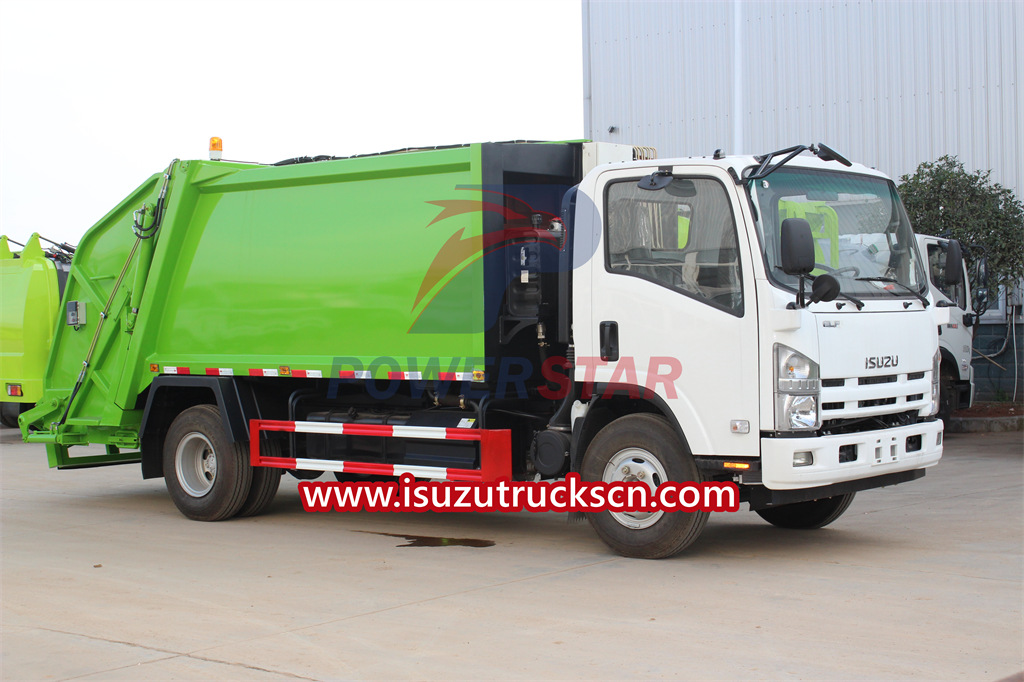 Exportación de camión compactador de basura ISUZU NPR 10cbm