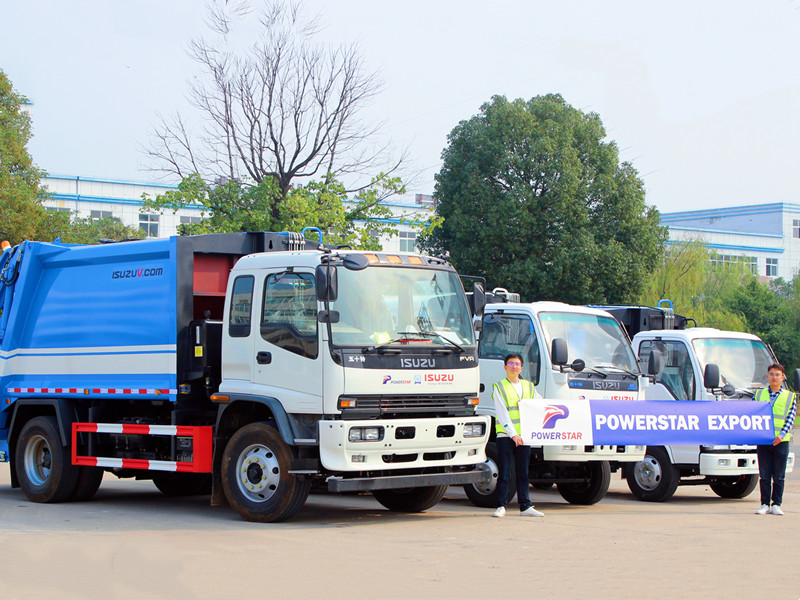 Exportación de camión compactador de basura Isuzu