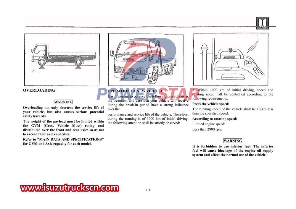 manual de camión especial isuzu 100p