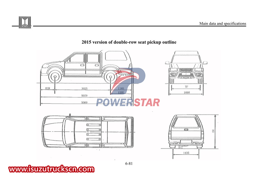 Vehículo ligero de la serie Pickup Isuzu