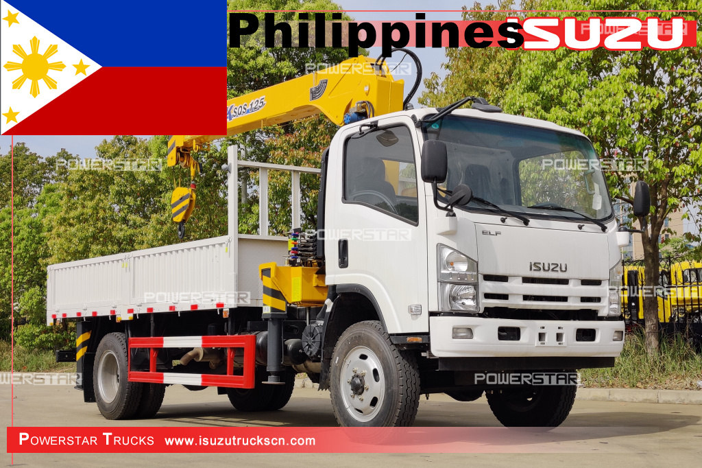 Filipinas - Camiones grúa con pluma ISUZU 4X4 NPR/ELF
    