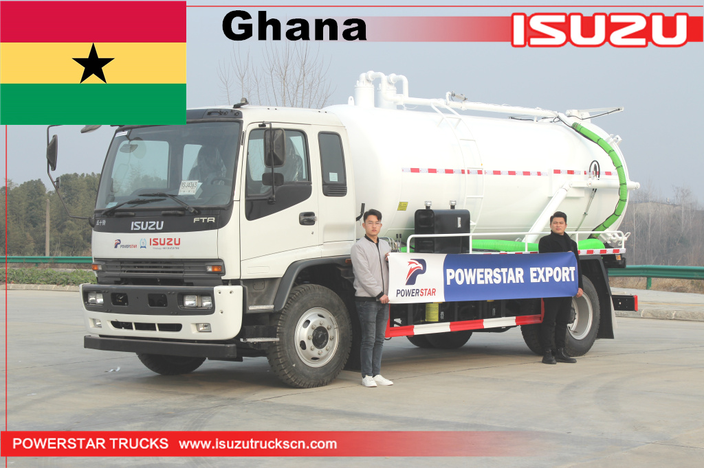 Ghana- Camión con bomba de vacío para aguas residuales ISUZU FTR
    