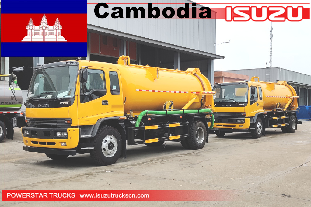 Camboya - Camión cisterna de aguas residuales ISUZU FTR de 2 unidades
    