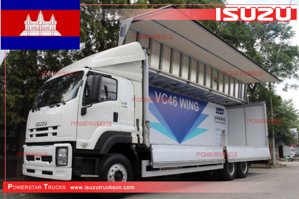 Camboya - Camiones de carga ISUZU GIGA/VC46 Wing Open Van
    