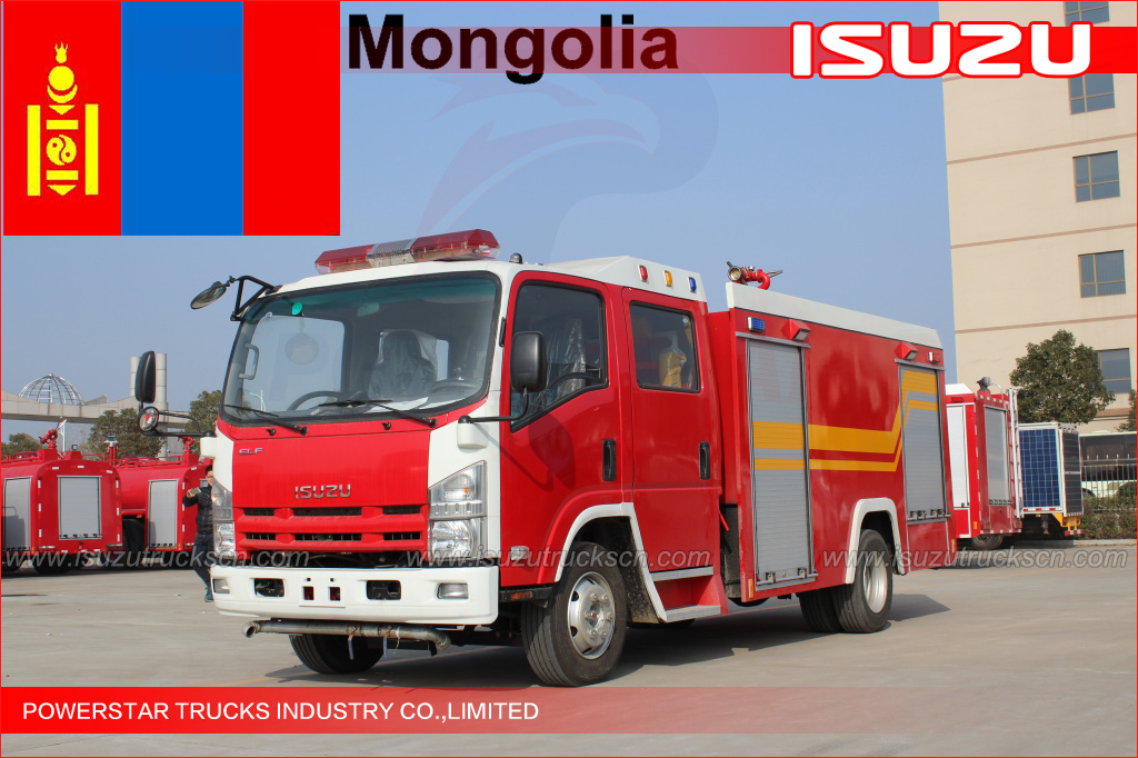 Camión con motor de agua contra incendios NPR ELF a Mongolia
    