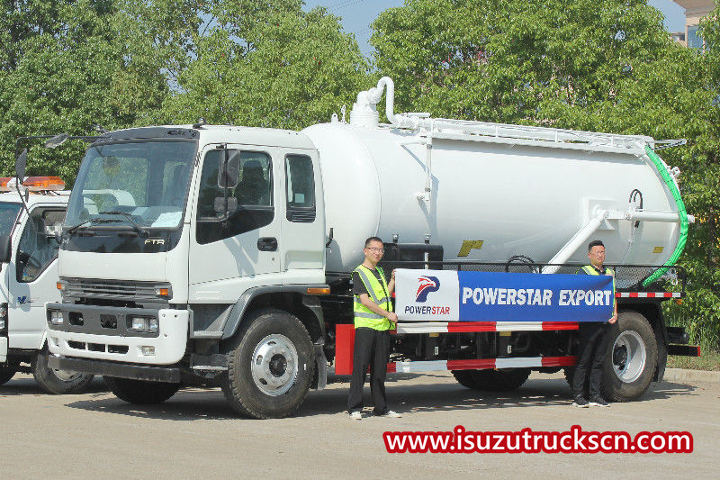 Exportación de camión aspirador de aguas residuales ISUZU FTR de 10000 litros a Filipinas Manila
    