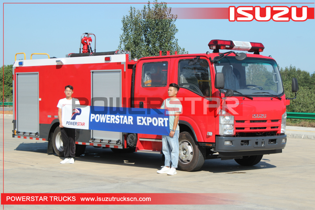 Camión de bomberos de espuma Powerstar Isuzu Nqr 700p 4*2 4HK1-TC51 190HP
    