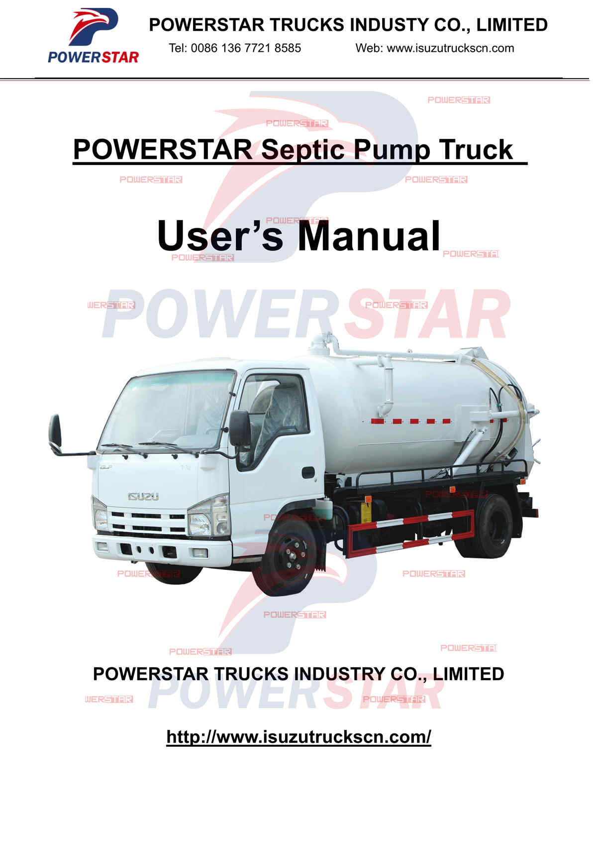 Exportación de camión cisterna de vacío ISUZU mini 100P a Camboya manual de operación
    