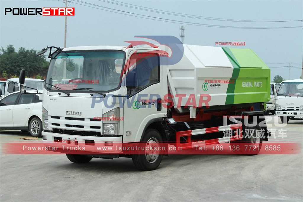 ISUZU potente camión cargador de carro desmontable de 190HP y 6 ruedas, exportación a Mongolia
    