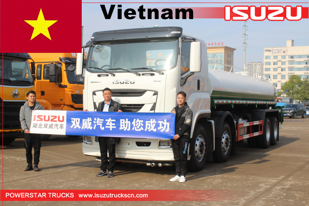 Vietnam - 1 unidad de camiones cisterna de pulverización de agua ISUZU GIGA VC61, 8x4, 12 ruedas
    