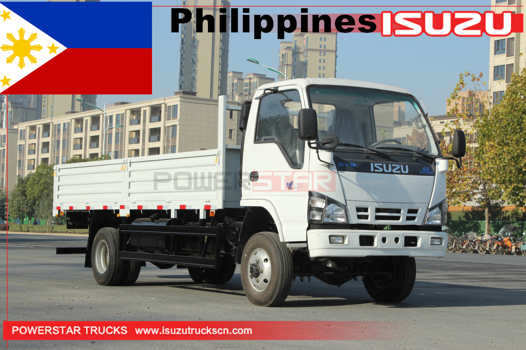 Filipinas - 3 unidades ISUZU NKR 600P 4x4 camionetas de carga con plataforma abatible todoterreno
    